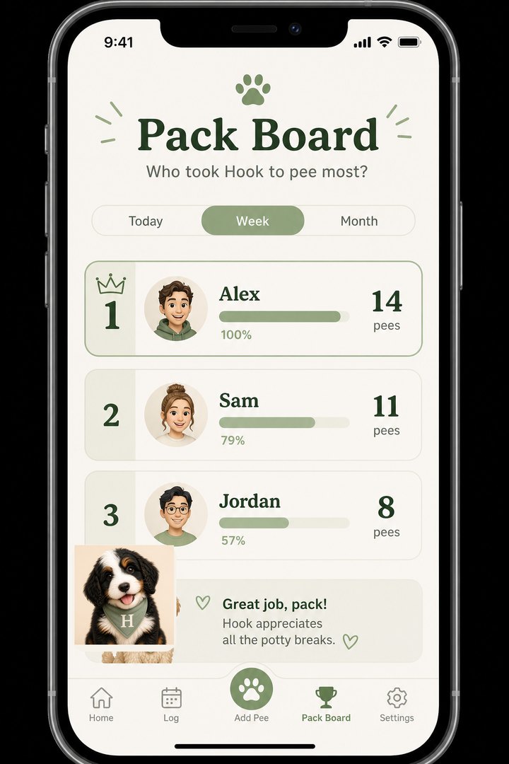 Pack Board leaderboard for household pet care